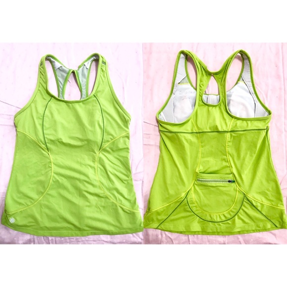 Athleta Tops - ATHLETA Neon Green Racerback Tank Top